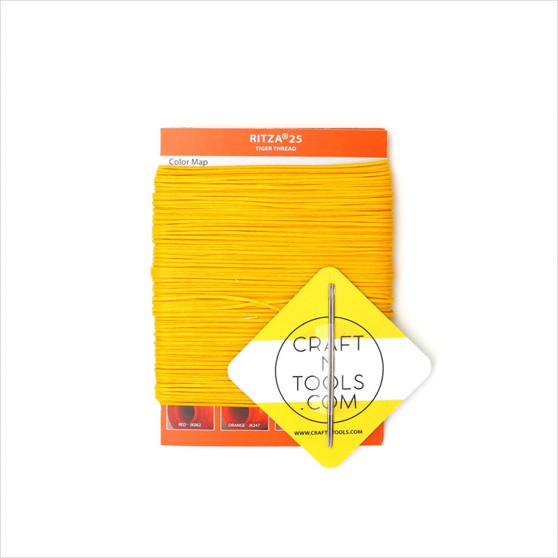 Ritza 25 Tiger Thread Yellow 1.0mm RITZA 25 Tiger Thread for Leather Craft | Waxed Polyester Saddlers Thread - Image 2